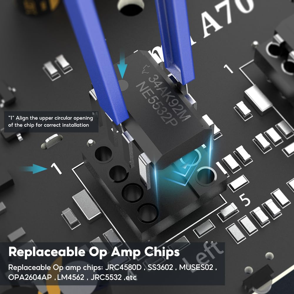 Aiyima A70 Balanced Stereo Amplifier With Pffb,Tpa3255 2 Channel Class D Amp For Desktop Home Theater Bookshelf Speaker,With Xlr & Rca Inputs & Trigger Input,With Dc48V 5A Gan Power Adapter